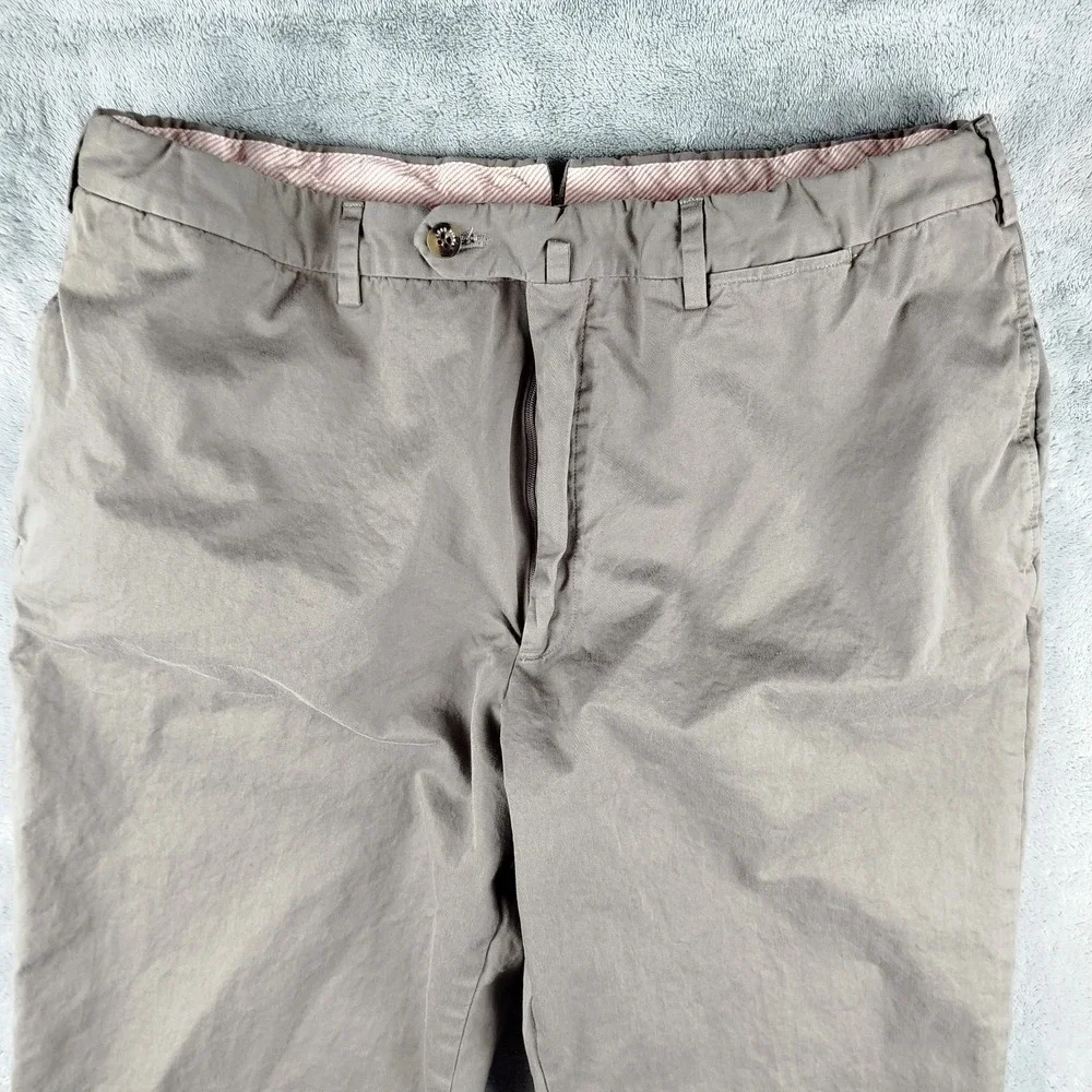 Loro‎ Piana Men's Pants Pocketed 100% Cotton Brown Trousers Italy Size 54 US